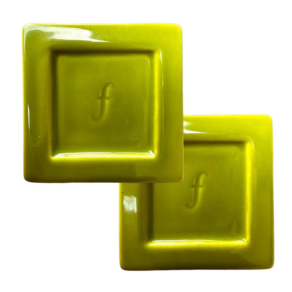 TEA FORTE Ceramic Tea Bag Tray Holder (pair of 2) Green